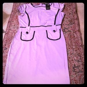 XL:Purple short sleeve dress w/pckets&bck split.